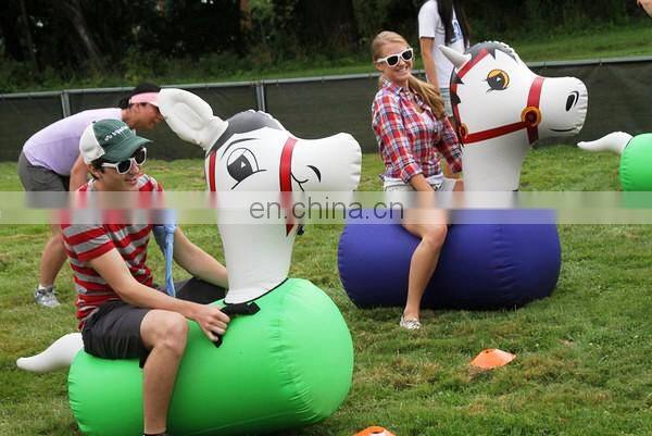 Portable Large Size Little Pony Hop Inflatable Bouncer Jumping Derby Inflatable Horse Riding Racing Toys For Sale