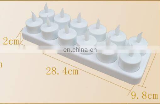 2020 amazon hot seller 6 packes electric flame design led candle rechargeable with remote for holiday decoration