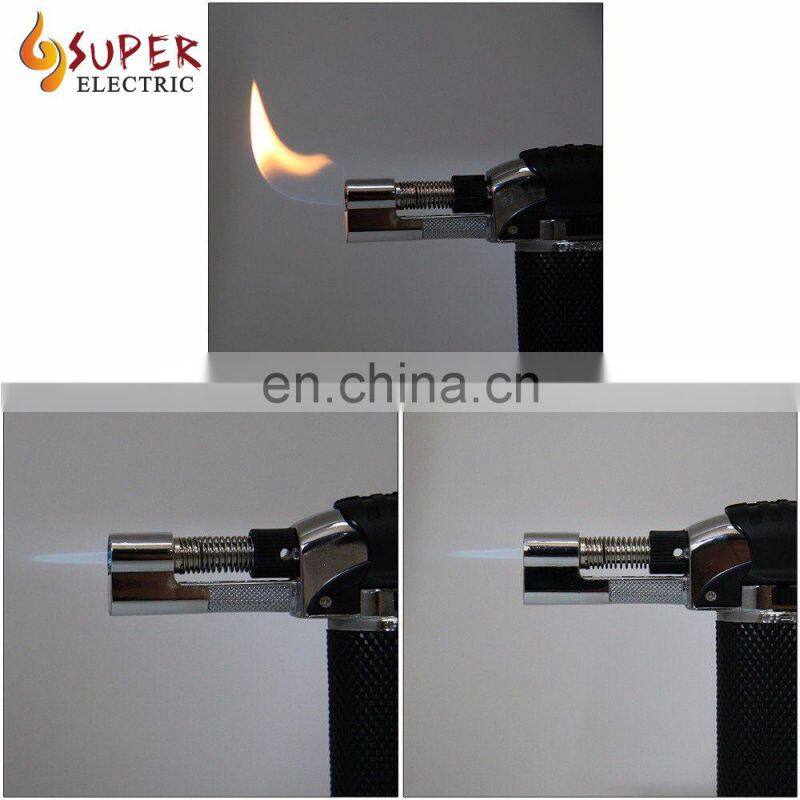 Refillable Adjustable Kitchen Flame Lighter Butane Culinary Torch with Safety Lock for Bake,BBQ(Butane Not Included)
