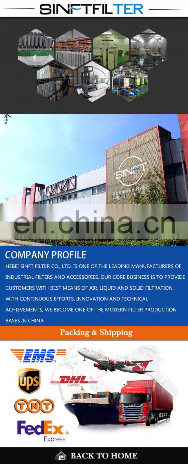 customerd hose washer powder sintered filter element D111G10B