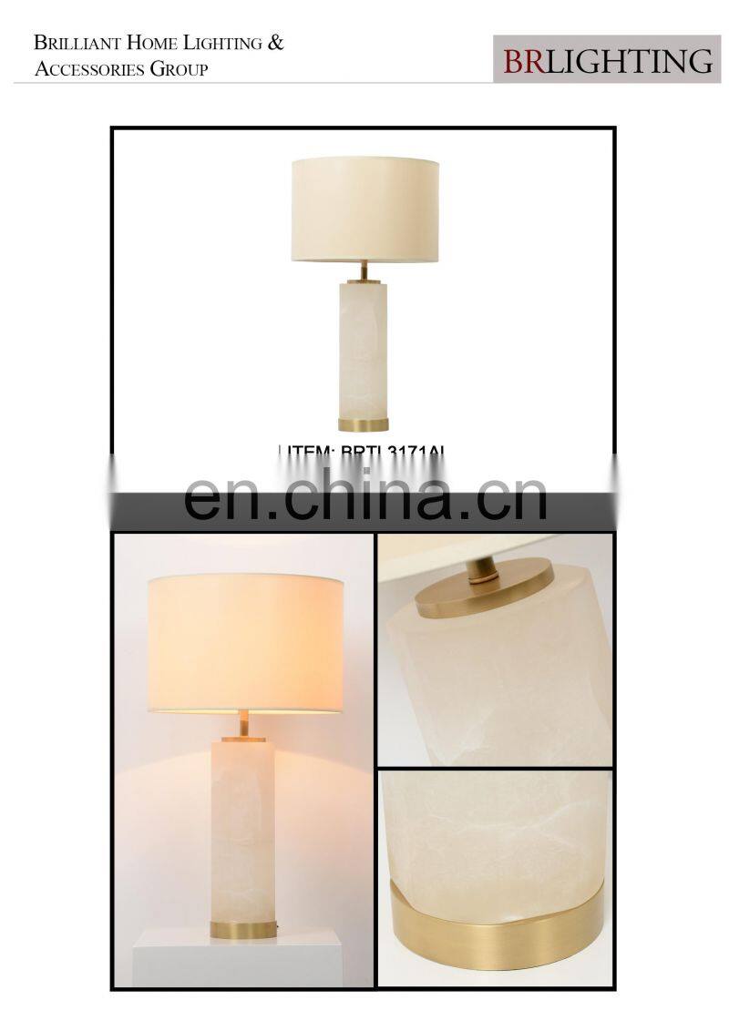 Simply Design Home Decoration Handmade Filament White Lamp Shade Alabaster Table Lamp