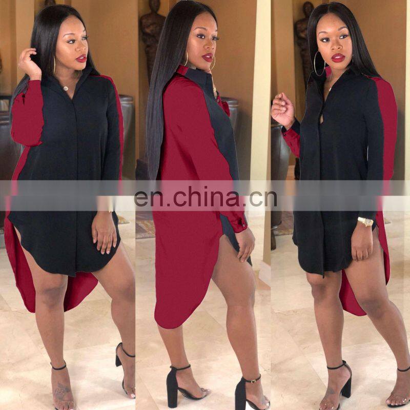 Irregular Stitching Long T-shirt Dress