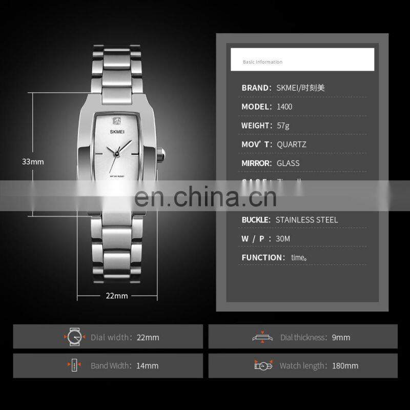 2020 trend watch waterproof Skmei 1400 quartz watches japan movt women wristwatches stainless steel luxury women watches