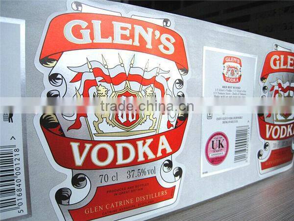 High quality printing wine bottle label sticker