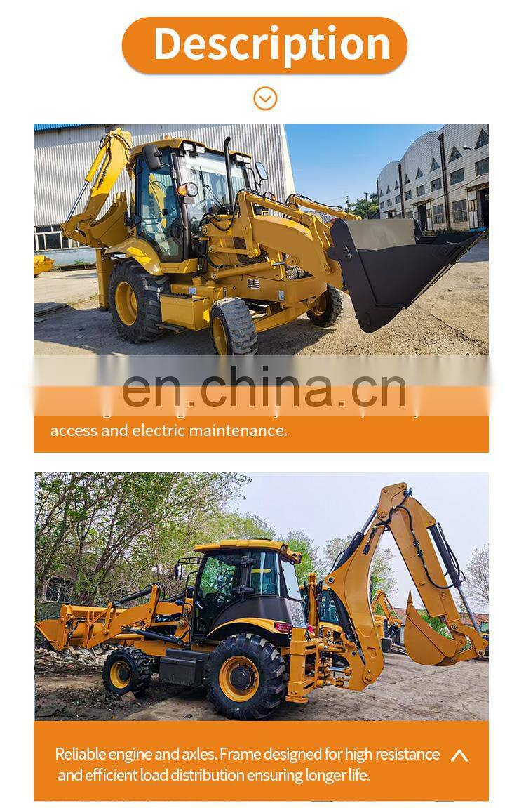Good Performance Multifunction all terrain 388 4x4 backhoe excavator loader, powerful loader backhoe