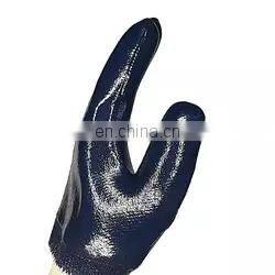 Jersey Liner Full Coated Blue Nitrile Oil Resistant Working Gloves Heavy Duty Nitrile Gloves/Guantes