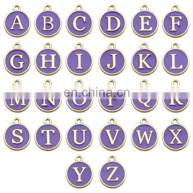 26pcs 12*14mm Alphabet Letter Enamel Charms Jewelry Handmade Pendants Jewelry Making Handmade DIY Bracelet