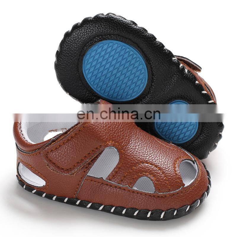 Summer Baby Boy Shoes Kids Beach Sandals for Boys Soft Leather Bottom Non-Slip Closed Toe Safty Shoes Children Shoes