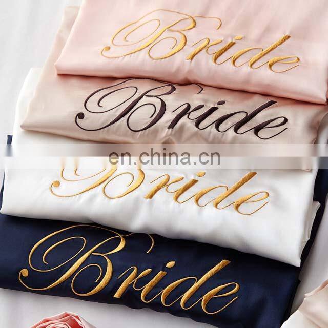 Loq moq Custom Personalized Embroidery robe Wedding Bridesmaid Satin Bridal Robe