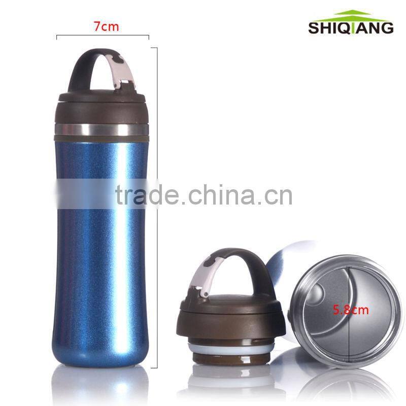 2013 innovative bpa free double walled stainless steel waterproof vacuum thermal mug with hook and filter