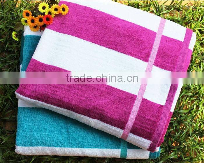 Velour cabana stripe beach towel
