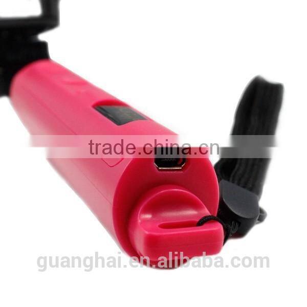 High quality colorful selfie stick bluetooth with zoom for Smart phone and camera