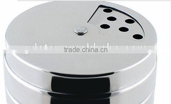 Rotate the multi-purpose Stainless Steel Salt and Pepper Dispenser bottle