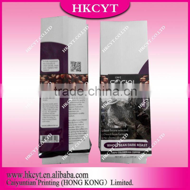 Cumstom design vacuum pack tea and coffee bags with valve