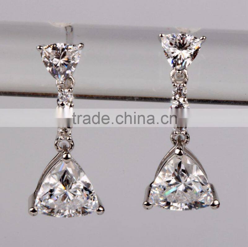 Dignity silver earring design diamond drop shape earring 2015