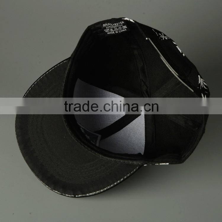 Coconut Tree Printing Triangle Mark Applique Embroidery Boys Flat Cap