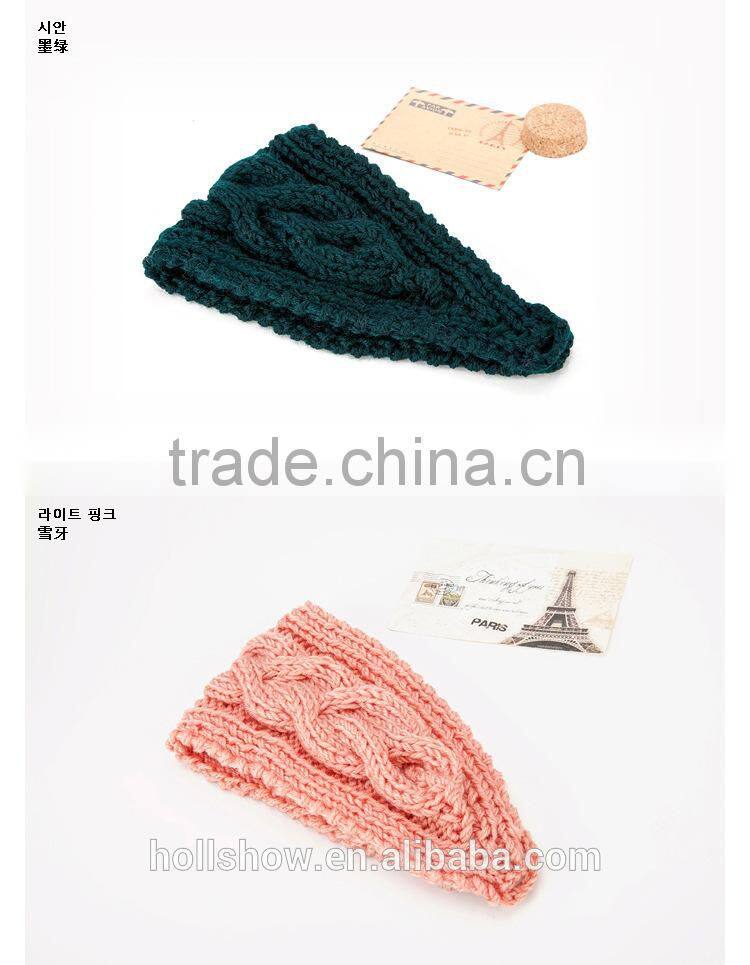 Fashion Ladies Vogue Magnetic Solid Color Stretchable Knitted Headband