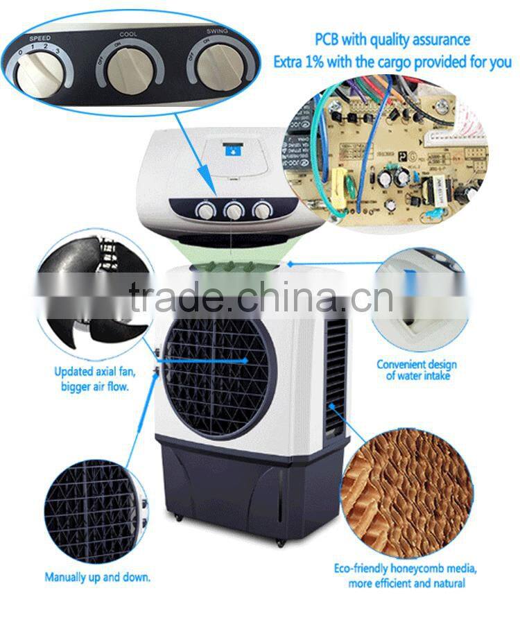 Environment cardboard water curtain air cooling fan for 25~40m2 Effective area