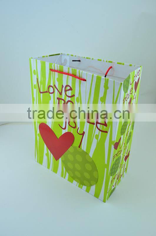 2014 Factory direct sale Cheapest love peace joy gift christmas shopping bags