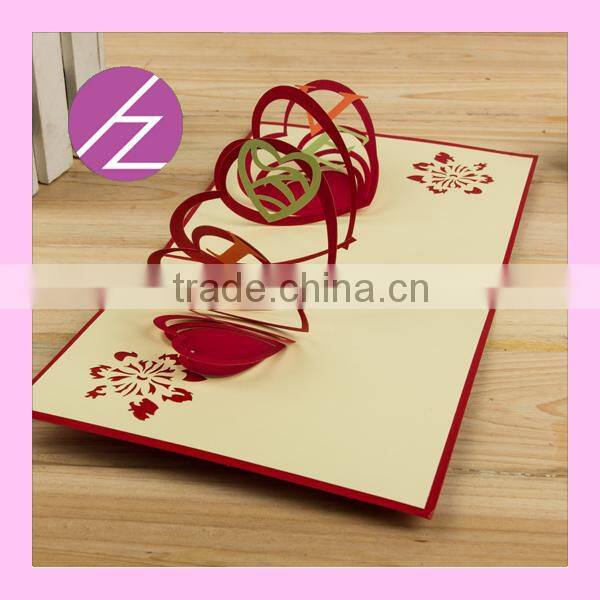 Stereo Heart Shape 3D Wedding Invitation Party Card 3D-2