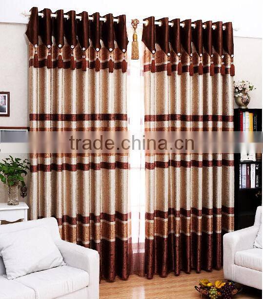 Home decoration window 100%ployester fabric European high-grade jacquard polyester curtain