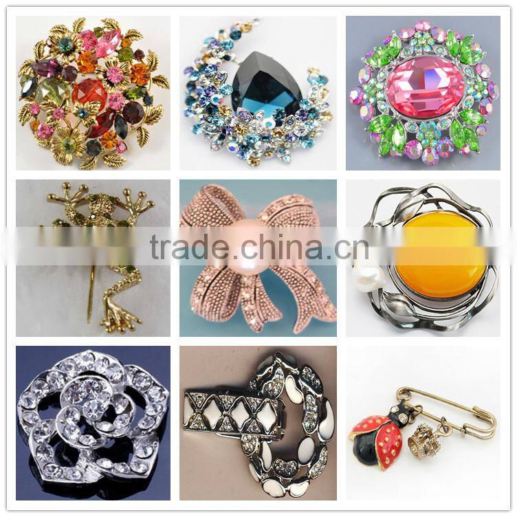 Rhinestone Brooches Button for Women