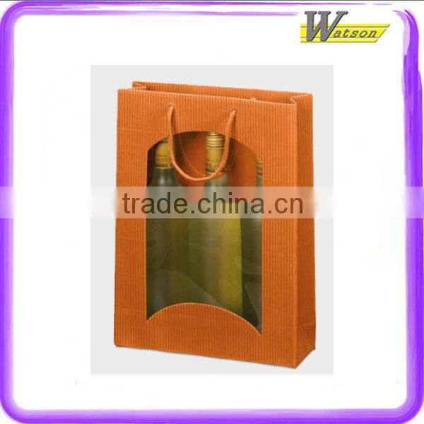 hot selling christmas festival red or white wine corrugated paper packing bag