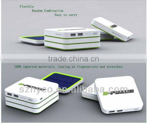 High Quality Solar Stackable Portable Power bank with CE FCC