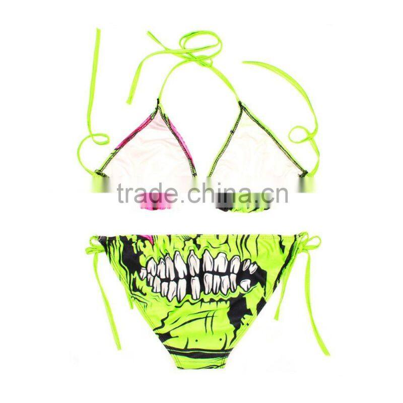 Monster Digital Print Sexy Triangle Bikini