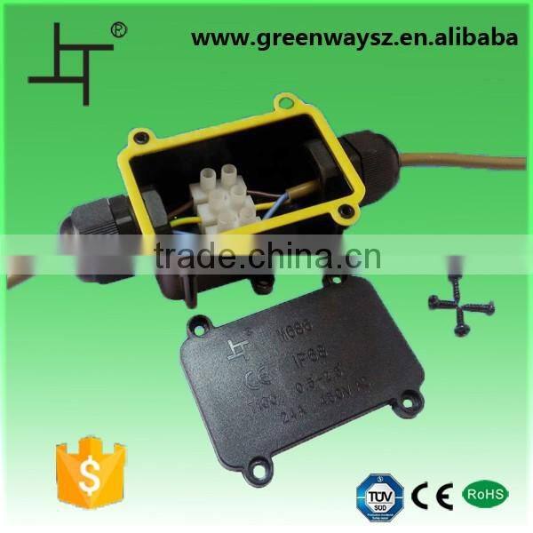 ip68 grade 3pin 2 way submersible junction box with tuv