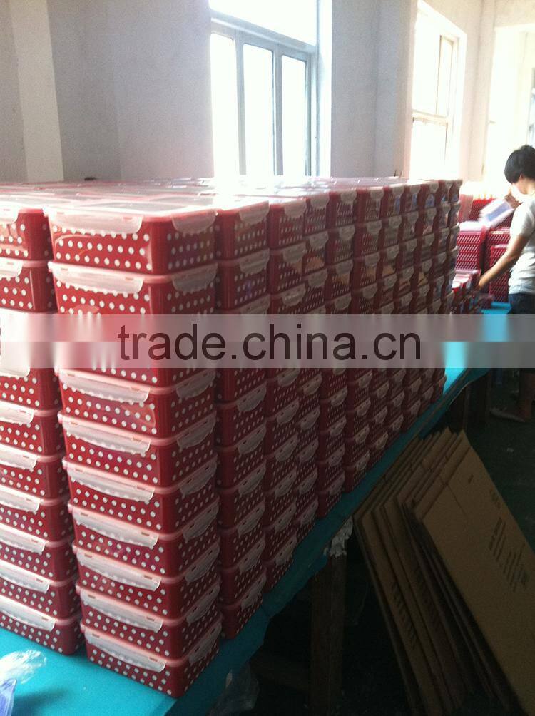 PP Food Grade Round shape Storage Container Set BPA Free Polka dot food container lunch box set of 4