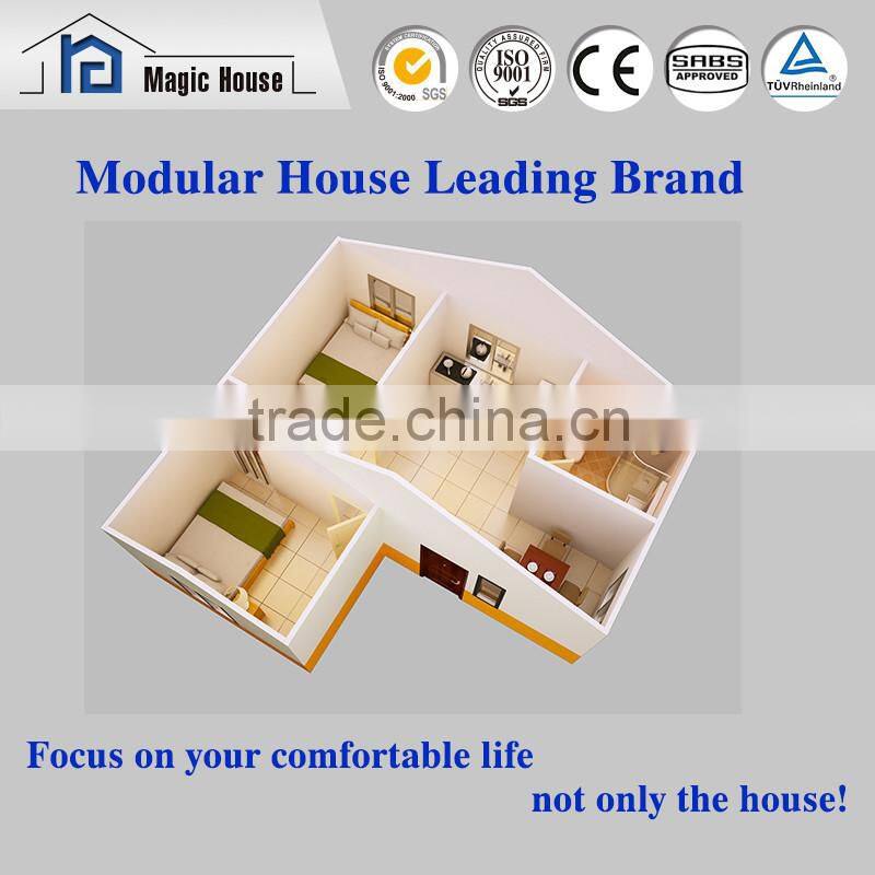 Eco friendly SGS Tested quick assembly luxury design 2 bedroom prefab homes
