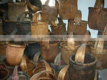 Chinese antique storage bamboo basket