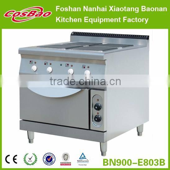 Restaurant kitchen equipment/Stainless steel free standing electric hot plate cooker with oven BN900-E810A