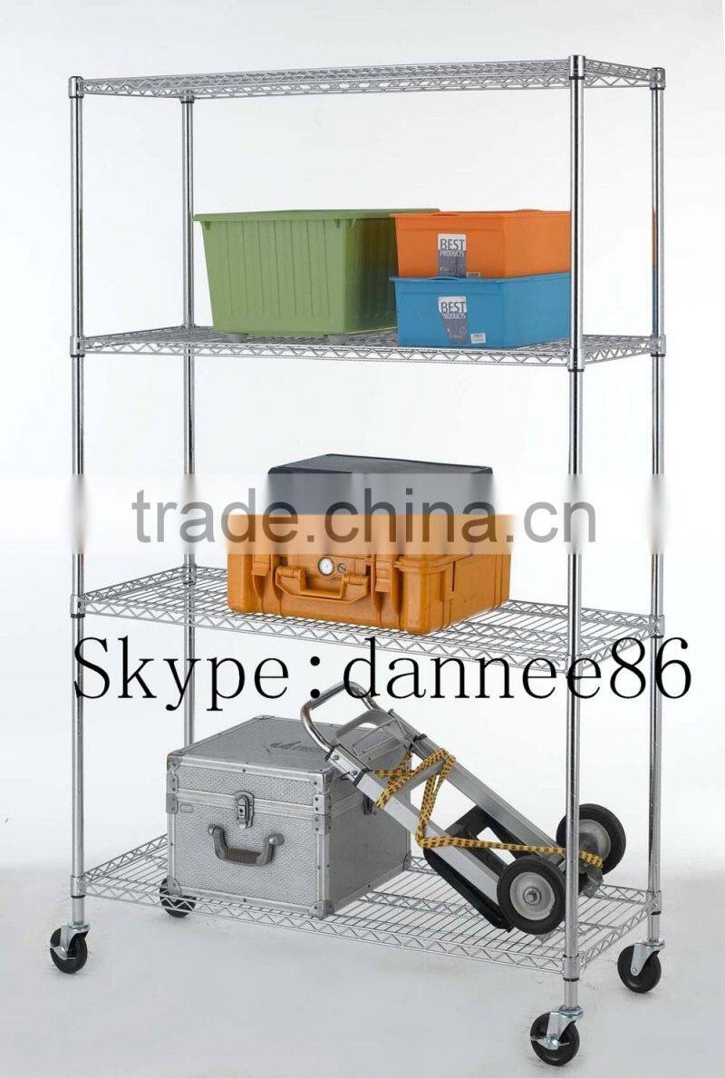 Chrome metal wire shelving