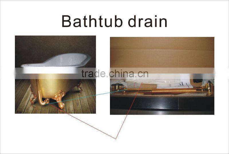 gold plate brass drainer used for bath overflow hole and waste drain hole