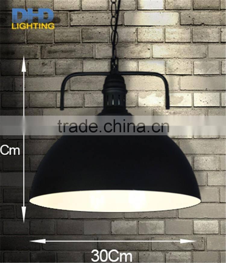Industrial white and black color round metal shade edison pendant lamp vintage brass socket home decoration lighting fixture