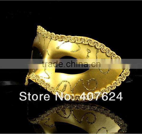 Wholesale PVC Colorful Wedding Masks Half Face Flat Head Paiting Party Mask 6Colors FOR your Choice