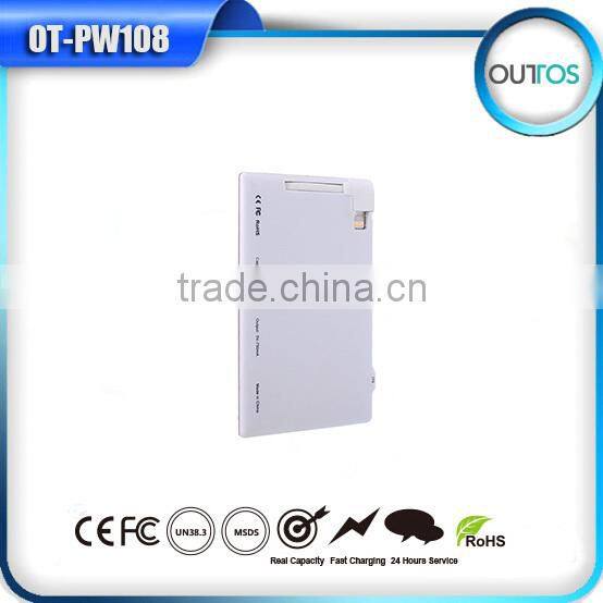 Hot selling credit card power bank 1000mah & 1500mah for mobile phone