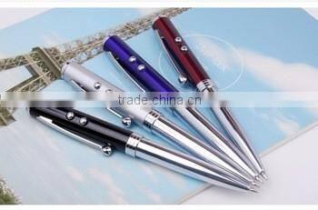 High quality led light tip ballpoint pen with laser pointer pen