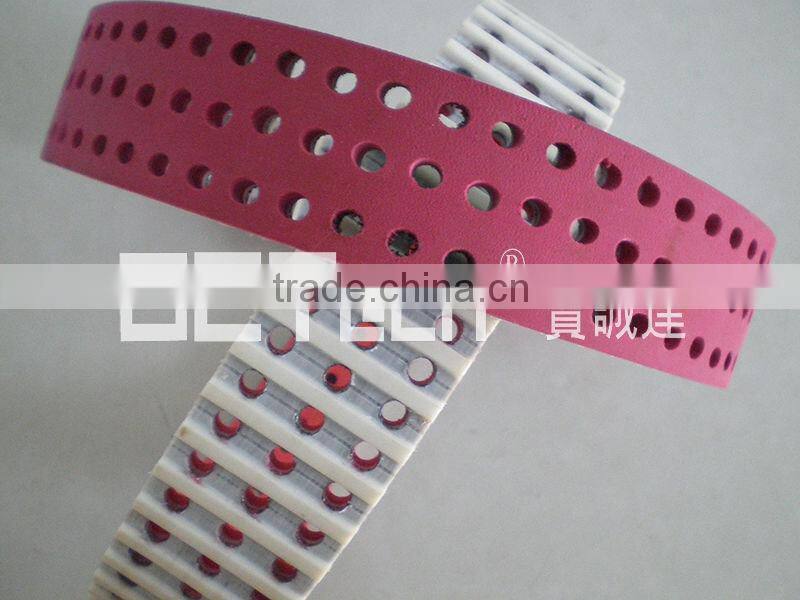 PU Timing belt in differernt color rubber & holes