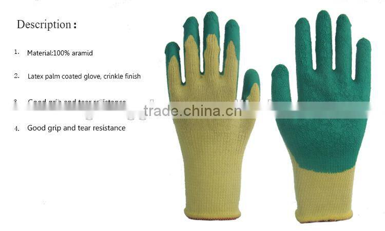 Anti Slip Latex Grip Coated Aramid Safety Equipment Work Gloves