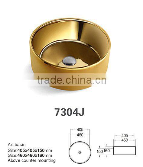 High quality ceramic counter top unique bathroom sink without faucet hole