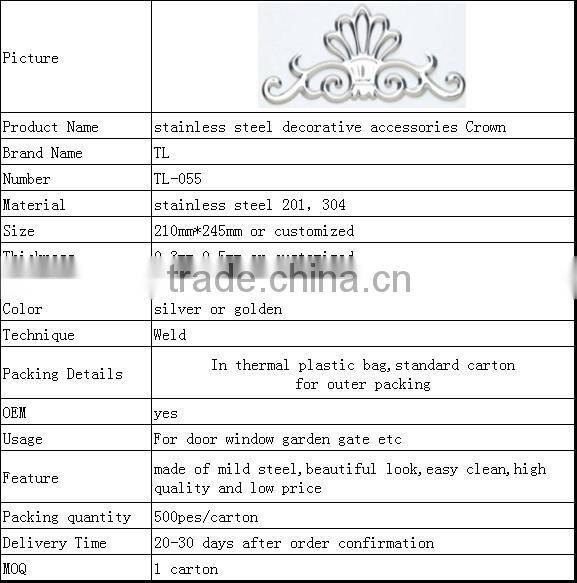 stainless steel garden decorative accessories Crown