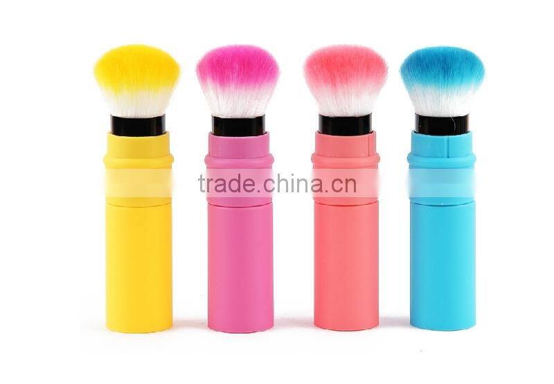 colorful retractable round hair kabuki brush