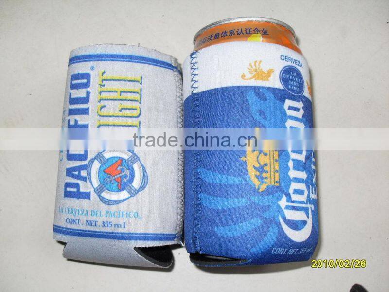 Customized neoprene can cooler zip up beer bottle coolers