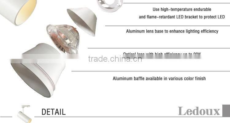 SAA dimmable led track light gold white and balck inner ring optional