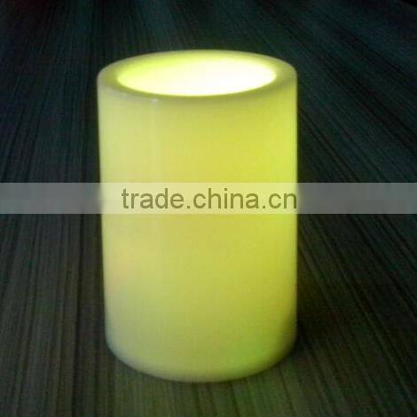 4 inch flameless color changing pillar glittle led candle for bar or party