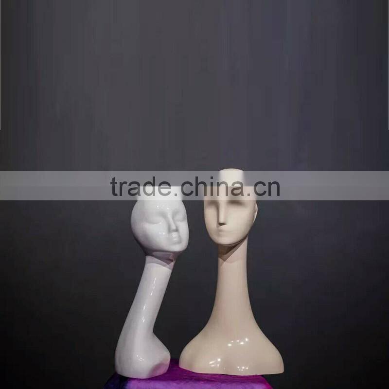 Abstract wooden mannequin head for hat display,water transfer printing surface