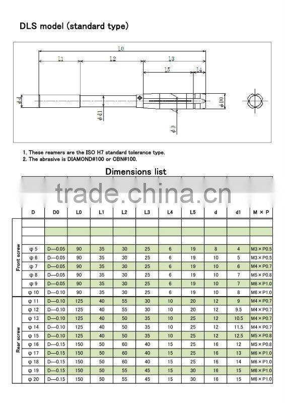 The best way to finish precision hydraulic cylinder : TAKEZAWA's DIAMOND/CBN REAMERS.